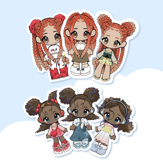 Toka Tola Girls Chibi Sticker Pack